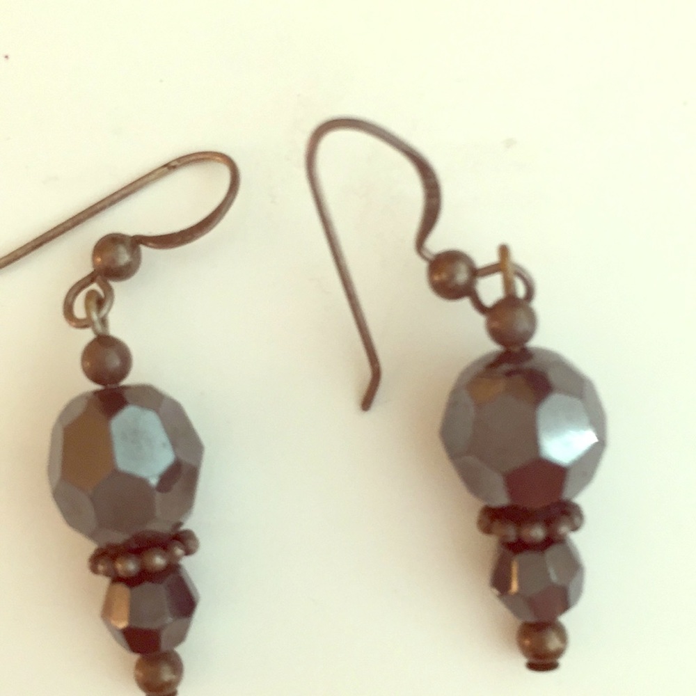 Pretty hematite style earrings for pierced ears